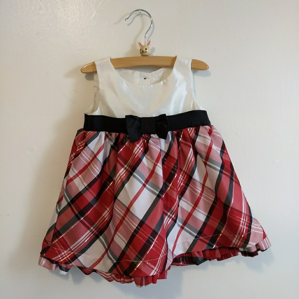 Plaid and White Dress